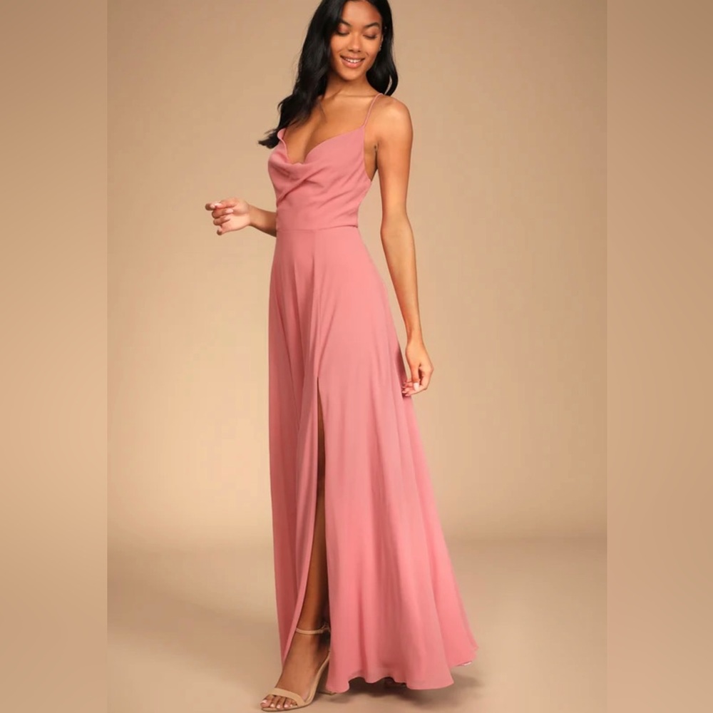 Lulus Pink Cowl Wedding Guest/Bridesmaid Dress Size Large